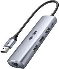 Кабели и переходники UGREEN USB 3.0 Hub with RJ45 Gigabit Ethernet (60812) фото