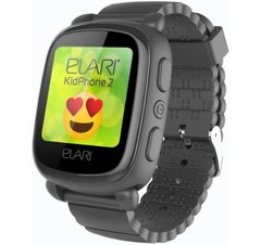 Смарт-часы ELARI KidPhone 2 Black GPS (KP-2B) фото