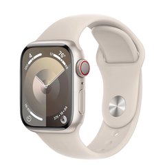 Смарт-годинник Apple Watch Series 9 GPS + Cellular 41mm Starlight Aluminium Case with Starlight Sport Band - M/L (MRHP3) фото