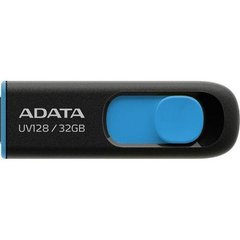 Flash память ADATA 32 GB UV128 Black-Blue USB 3.0 (AUV128-32G-RBE) фото