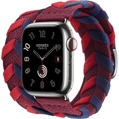 Смарт-часы Apple Watch Hermes Series 9 GPS + Cellular, 41mm Silver Stainless Steel Case with Rouge H Bridon Double Tour (MRQ43 + MTHN3) фото