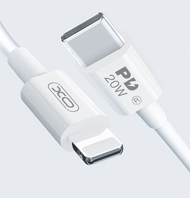 Кабель USB XO Type-C-Lightning NB-Q189A PD 20W 2.4A 1.0m White фото