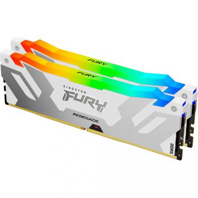 Оперативная память Kingston FURY 32 GB (2x16GB) DDR5 7200 MHz Renegade Silver/White RGB (KF572C38RWAK2-32) фото