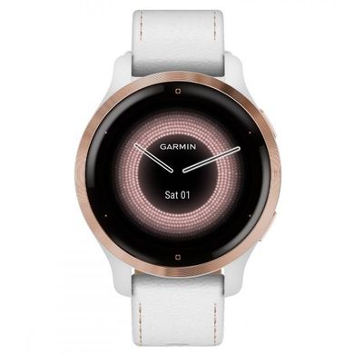 Смарт-часы Garmin Venu 2S Rose Gold with White Leather Band (010-02429-23) фото