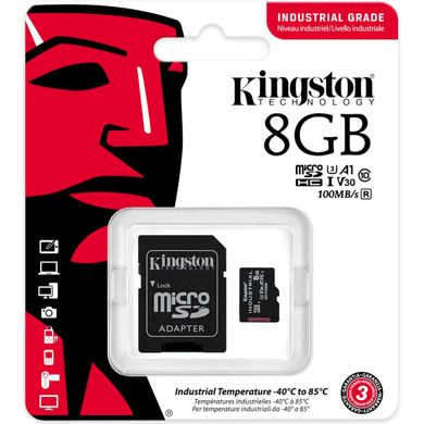 Карта пам'яті Kingston 8 GB microSDHC UHS-I (U3) V30 A1 Industrial (SDCIT2/8GB) фото