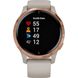 Garmin Venu Rose Gold Stainless Steel Bezel w. Light Sand and Silicone B. (010-02173-21)