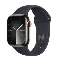 Смарт-часы Apple Watch Series 9 GPS + Cellular 41mm Graphite S. Steel Case w. Midnight S. Band - M/L (MRJ93) фото