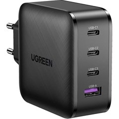 Зарядний пристрій UGREEN CD224 GaN 65W USB + 3xType-C PD GaN Charger Black (70774) фото
