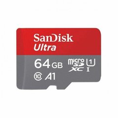 Карта памяти SanDisk 64 GB microSDXC UHS-I Ultra A1 + SD adapter (SDSQUAB-064G-GN6MN) фото