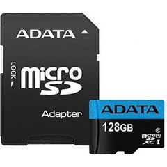 Карта памяти ADATA 128 GB microSDXC UHS-I Premier A1 + SD adapter AUSDX128GUICL10A1-RA1 фото