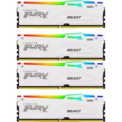 Оперативная память Kingston FURY 128 GB (4x32GB) DDR5 5600 MHz Beast White RGB (KF556C40BWAK4-128) фото