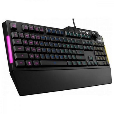 Клавіатура ASUS TUF Gaming K1 RGB 104key USB UA Black (90MP01X0-BKMA00) фото