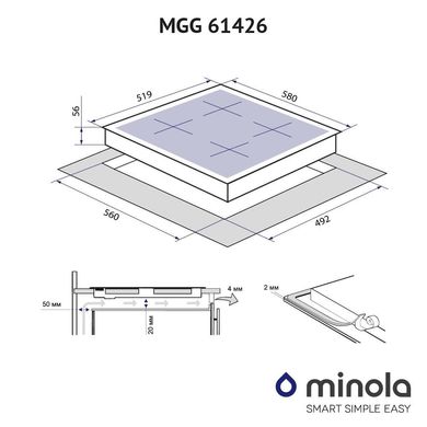 Варильні поверхні Minola MGG61426BL фото
