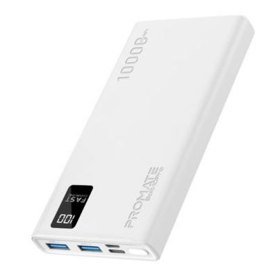 Power Bank Promate Bolt-10Pro 10000 mAh 2xUSB-A USB-C White (bolt-10pro.white) фото