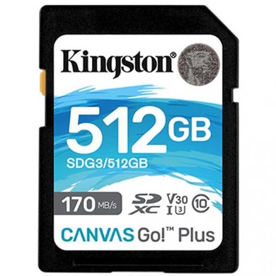 Карта памяти Kingston 512 GB SDXC Class 10 UHS-I U3 Canvas Go Plus SDG3/512GB фото
