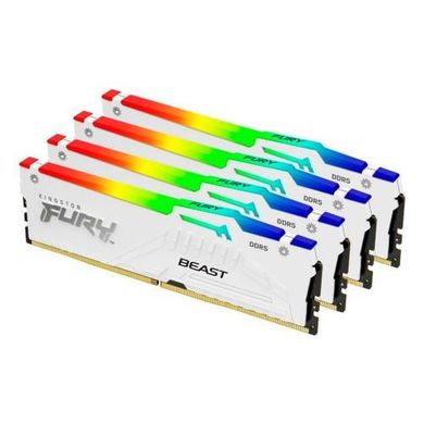 Оперативная память Kingston FURY 128 GB (4x32GB) DDR5 5600 MHz Beast White RGB (KF556C40BWAK4-128) фото