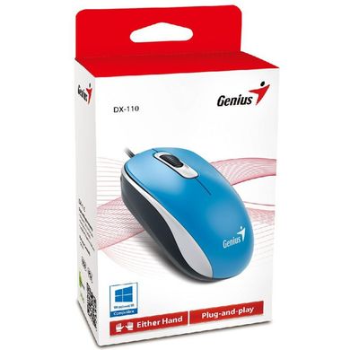 Миша комп'ютерна Genius DX-110 USB Blue (31010116103) фото