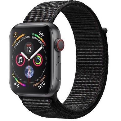 Смарт-годинник Apple Watch Series 4 GPS + LTE 44mm Gray Alum. w. Black Sport l. Gray Alum. (MTUX2, MTVV2) фото