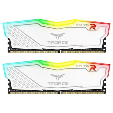 Оперативна пам'ять Team T-Force Delta RGB White DIMM 16Gb KIT(2x8Gb) DDR4 PC3000 (TF4D416G3000HC16CDC01) фото