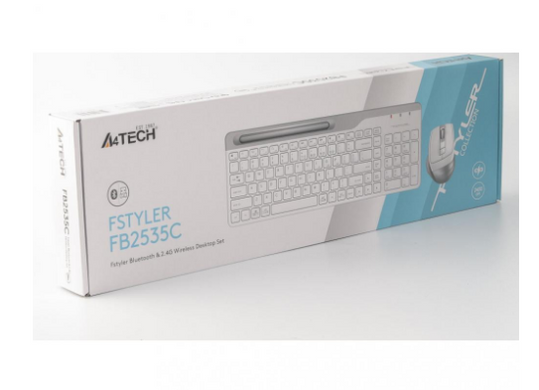 Комплект (клавіатура+миша) A4Tech FB2535C lcy White фото