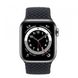 Apple Watch Series 6 LTE 40mm Silver Stainless Steel Case w. Atlantic Blue Braided Solo Loop (MY702+M0DV3)