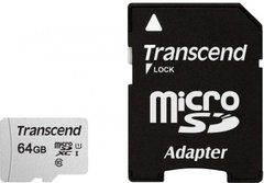 Карта памяти Transcend 64 GB microSDXC UHS-I 300S + SD Adapter TS64GUSD300S-A фото