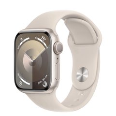 Смарт-годинник Apple Watch Series 9 GPS 41mm Starlight Aluminum Case w. Starlight Sport Band - M/L (MR8U3) фото