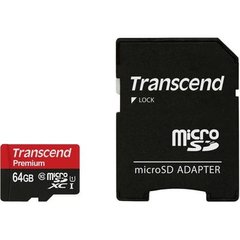 Карта памяти Transcend 64 GB microSDXC UHS-I Premium + SD Adapter TS64GUSDU1 фото