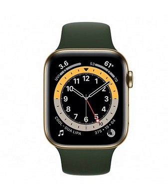Смарт-годинник Apple Watch Series 6 GPS + Cellular 40mm Gold Stainless Steel Case w. Cyprus Green Sport B. (M02W3) фото
