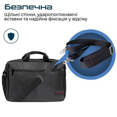 Сумка та рюкзак для ноутбуків Promate Gear-MB 15.6 Black (gear-mb.black) фото