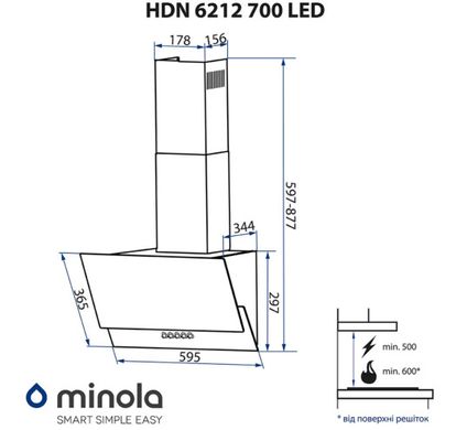 Витяжки Minola HDN 6212 BL 700 LED фото