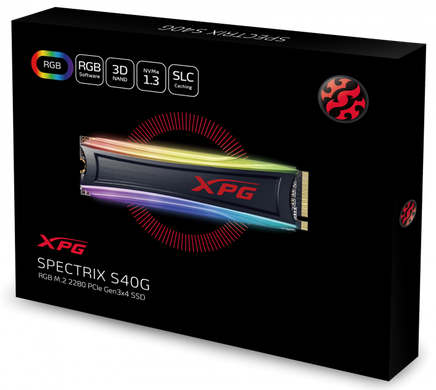 SSD накопитель A-DATA M.2 256Gb XPG Spectrix S40G RGB (AS40G-256GT-C) фото