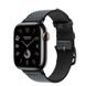 Apple Watch Hermes Series 9 GPS + Cellular, 41mm Space Black Stainless Steel Case with Denim/Noir Toile H Single Tour (MRQ53 + MTJH3)