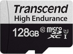 Карта памяти Transcend 128 GB microSDXC UHS-I 350V High Endurance + SD Adapter TS128GUSD350V фото