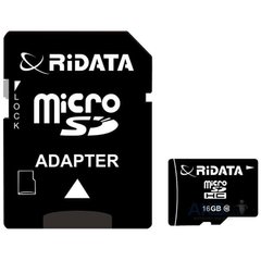 Карты памяти RiData 16 GB microSDHC class 10 + SD Adapter FF953659