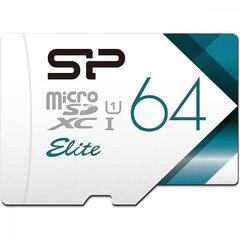 Карты памяти Silicon Power 64 GB microSDXC Class 10 UHS-I Elite Color + SD adapter SP064GBSTXBU1V21SP
