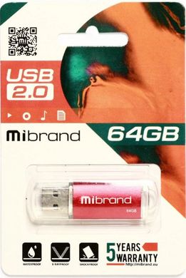 Flash память Mibrand 64GB Cougar USB 2.0 Red (MI2.0/CU64P1R) фото