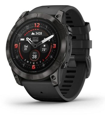 Смарт-часы Garmin Epix Pro Gen 2 51mm Sapphire Carbon Gray DLC Titanium with Black Silicone (010-02804-53) фото