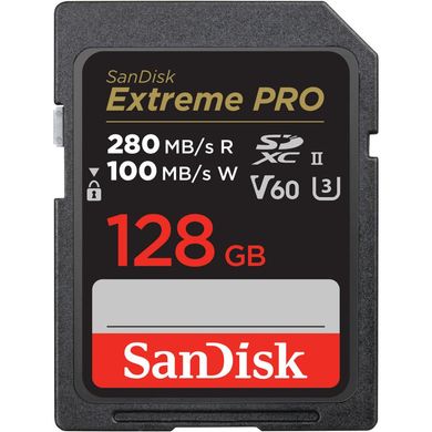 Карта памяти SanDisk 128 GB SDXC Class 10 UHS-II U3 V60 Extreme Pro (SDSDXEP-128G-GN4IN) фото