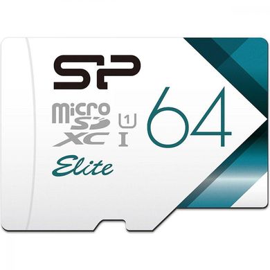 Карта памяти Silicon Power 64 GB microSDXC Class 10 UHS-I Elite Color + SD adapter SP064GBSTXBU1V21SP фото