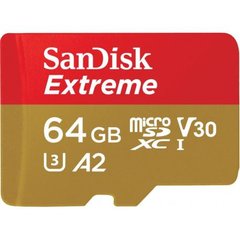 Карта памяти SanDisk 64 GB microSDXC UHS-I U3 V30 A2 Extreme (SDSQXAH-064G-GN6GN) фото