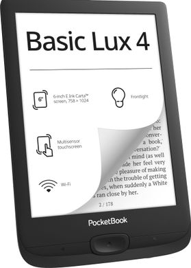 Електронна книга PocketBook 618 Basic Lux 4, Black (PB618-P-CIS) фото