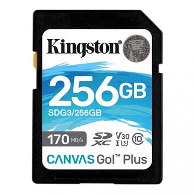 Карта пам'яті Kingston 256 GB SDXC class 10 UHS-I U3 Canvas Go! Plus SDG3/256GB фото