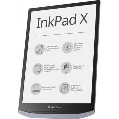 Електронна книга PocketBook 1040 InkPad X Metallic grey (PB1040-J-CIS) фото