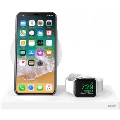 Зарядное устройство Belkin 2in1 Wireless Pad/Stand/Apple Watch White (F8J234VFWHT-APL) фото