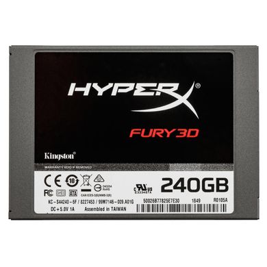 SSD накопитель Kingston HyperX Fury 3D 240 GB (KC-S44240-6F) фото