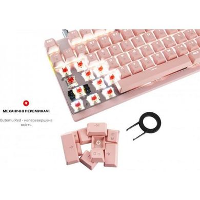 Клавіатура Motospeed GK82 Outemu Red USB/Wireless Pink (mtgk82pmr) фото