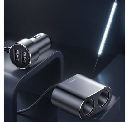 Зарядний пристрій Baseus High Efficiency One to Two Cigarette Lighter Black (CRDYQ-01) фото