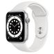 Apple Watch Series 6 GPS 44mm Silver Aluminum Case w. White Sport B. (M00D3)