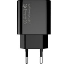 Зарядное устройство ColorWay Type-C PD + USB QC3.0 20W V2 Black (CW-CHS025QPD-BK) фото